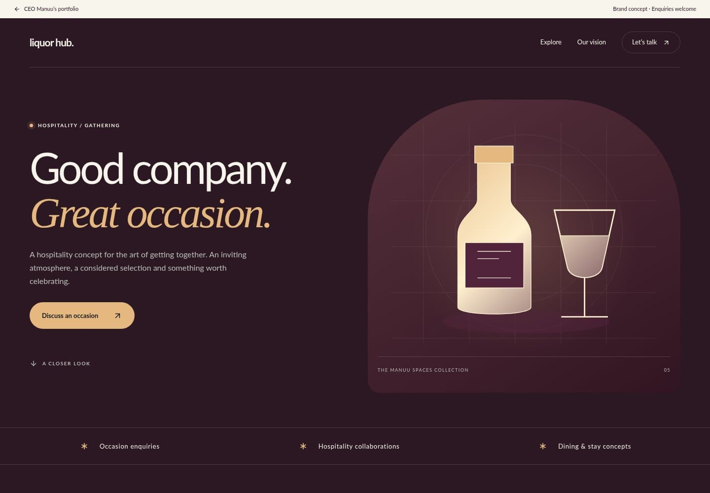 Liquor Hub website homepage preview