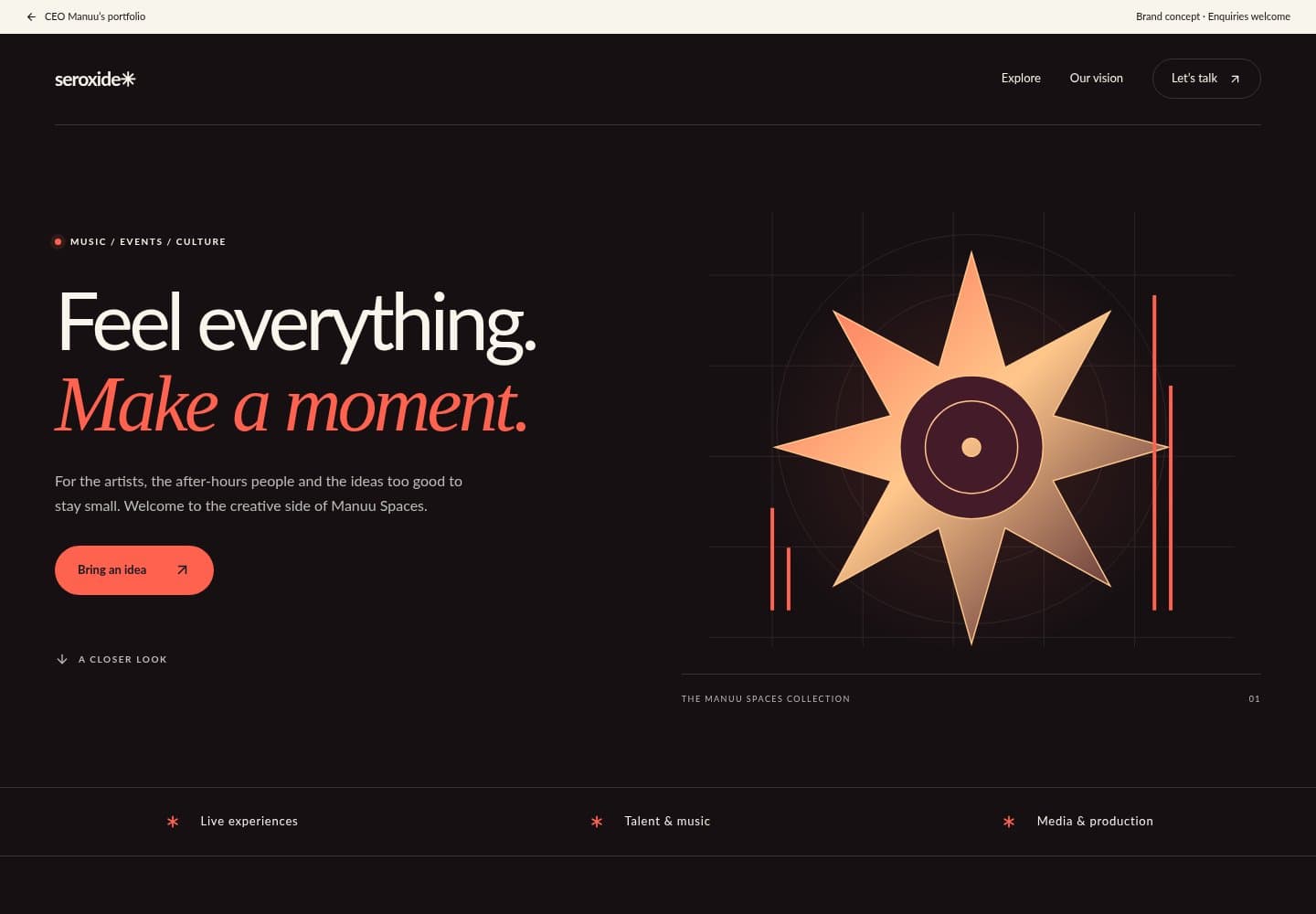 Seroxide Entertainment website preview
